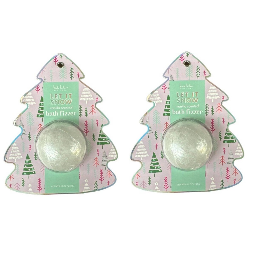 2 Pack NICOLE MILLER Jumbo Bath Fizzer LET IT SNOW Vanilla Scented 8oz Each